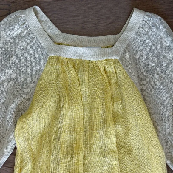 LISA MARIE FERNANDEZ LMF Laure belted linen-blend gauze midi dress - Picture 11 of 14